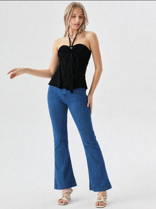 Halterneck T-shirt Backless Sleeveless Top